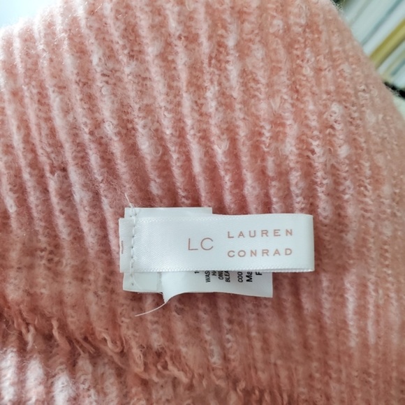 LC LAUREN CONRAD Scarf Fringe Wrap Shawl Blanket Winter Rose Pink One Size - Picture 6 of 9